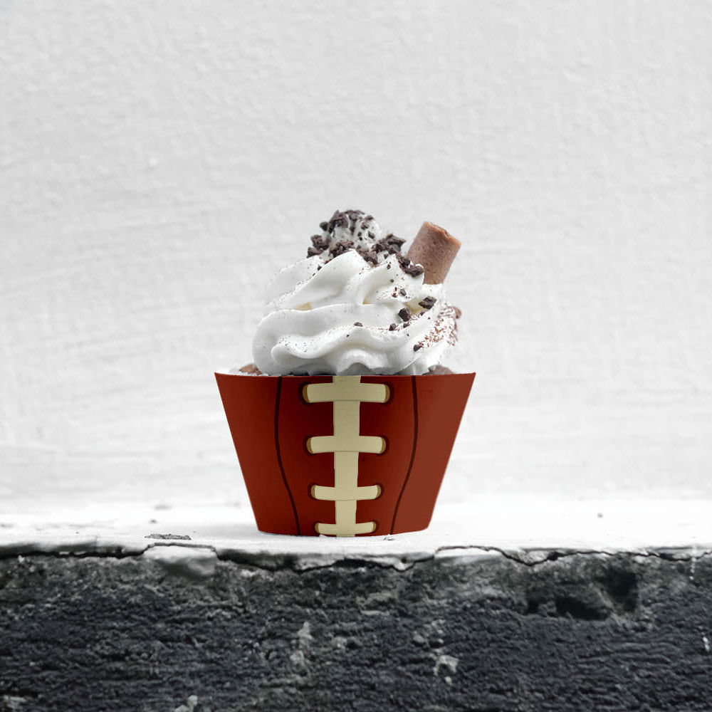 printable football cupcake wrapper for tailgate parties