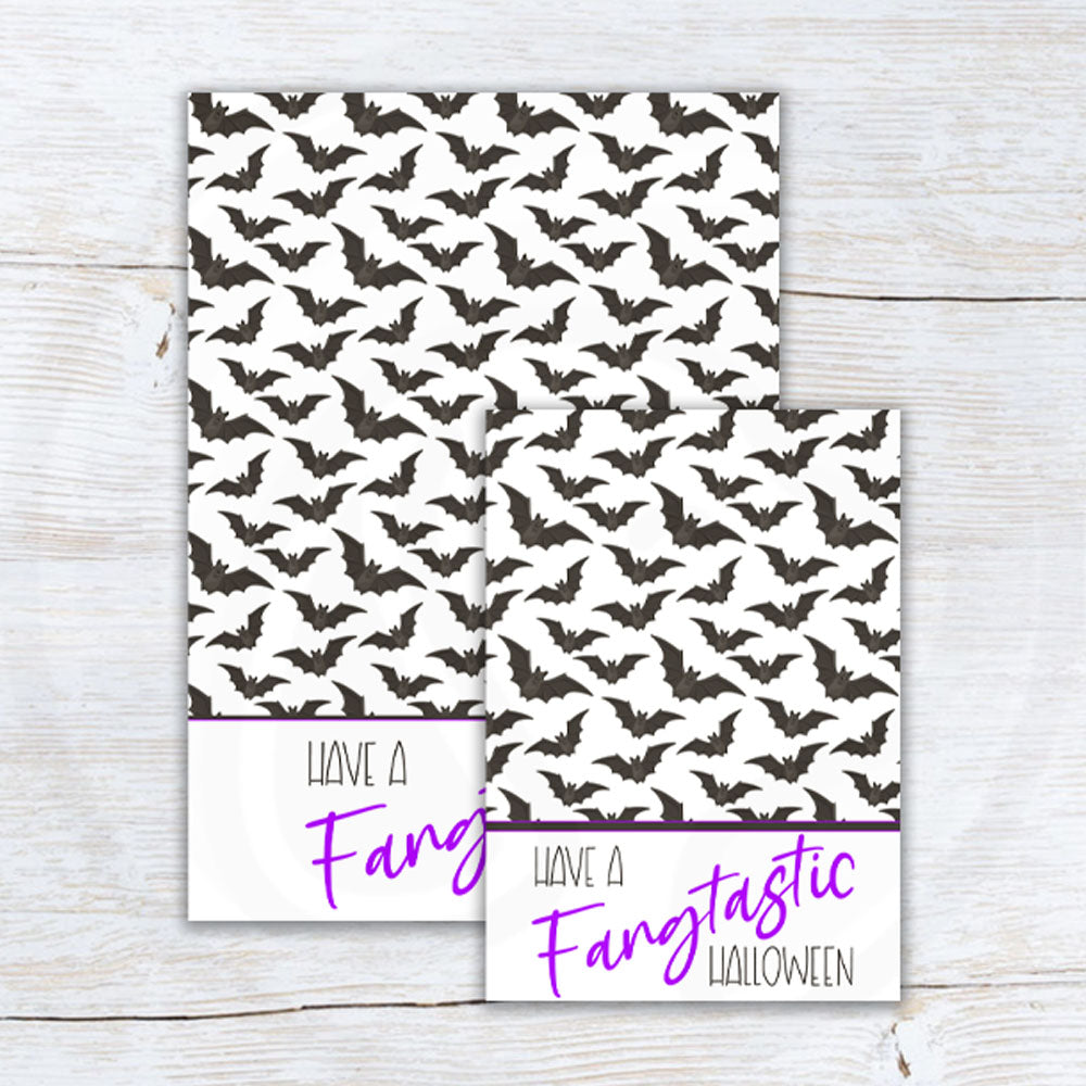 halloween bat cookie card printable download - Have a fangtastic hallowen