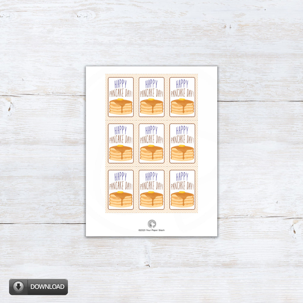 happy pancake day gift tags