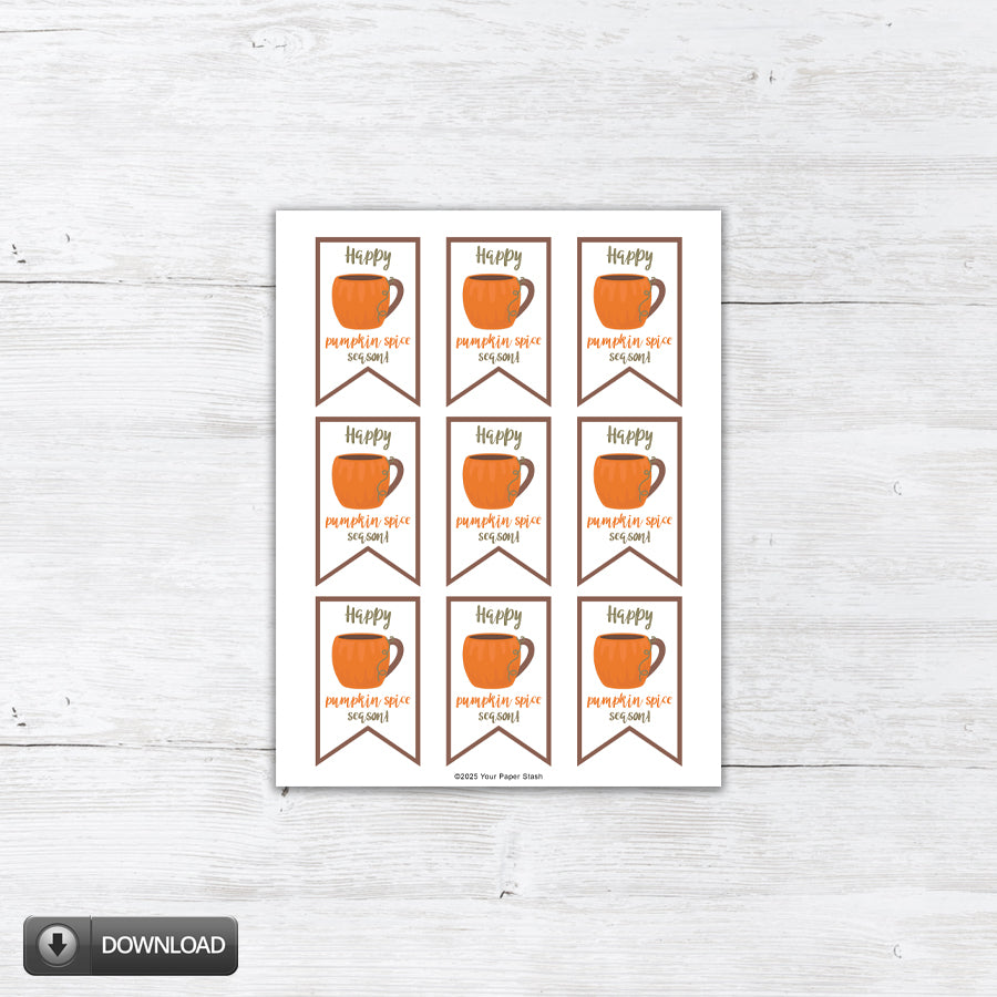 pumpkin spice season printable gift tags