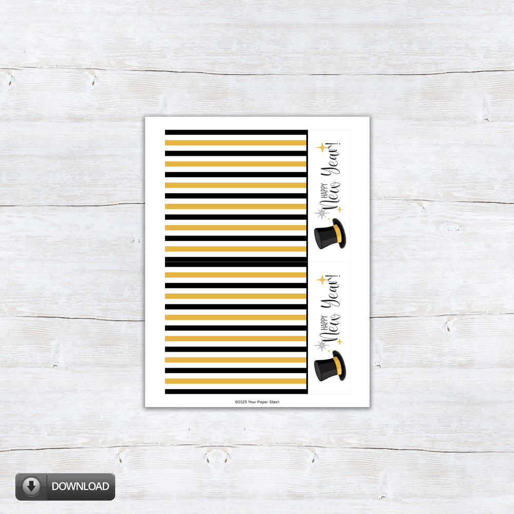 New Year's Eve printable resolution cards