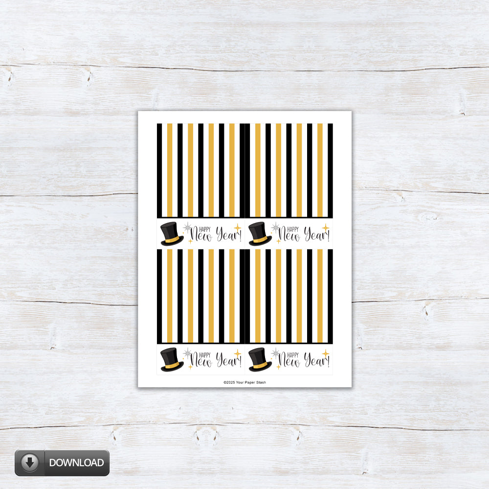 Happy New Year mini cookie card tags