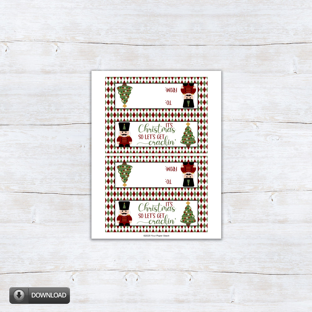 Christmas Nutcracker Let's Get Crackin Cookie Treat Bag Toppers