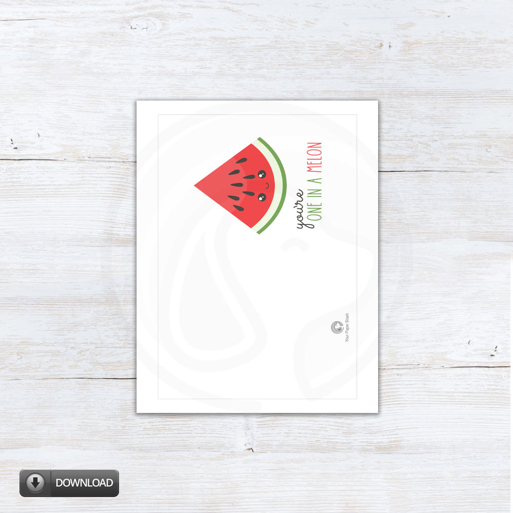 printable watermelon card food pun