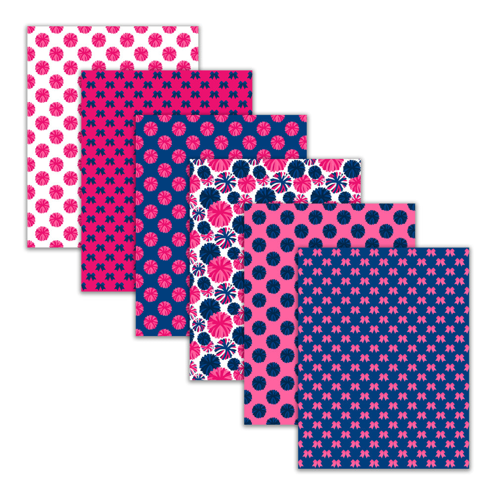 pink cheerleader digital papers