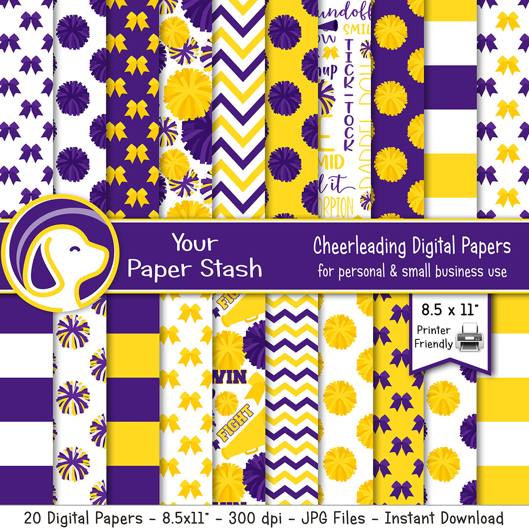 printable cheerleader digital paper craft supplies