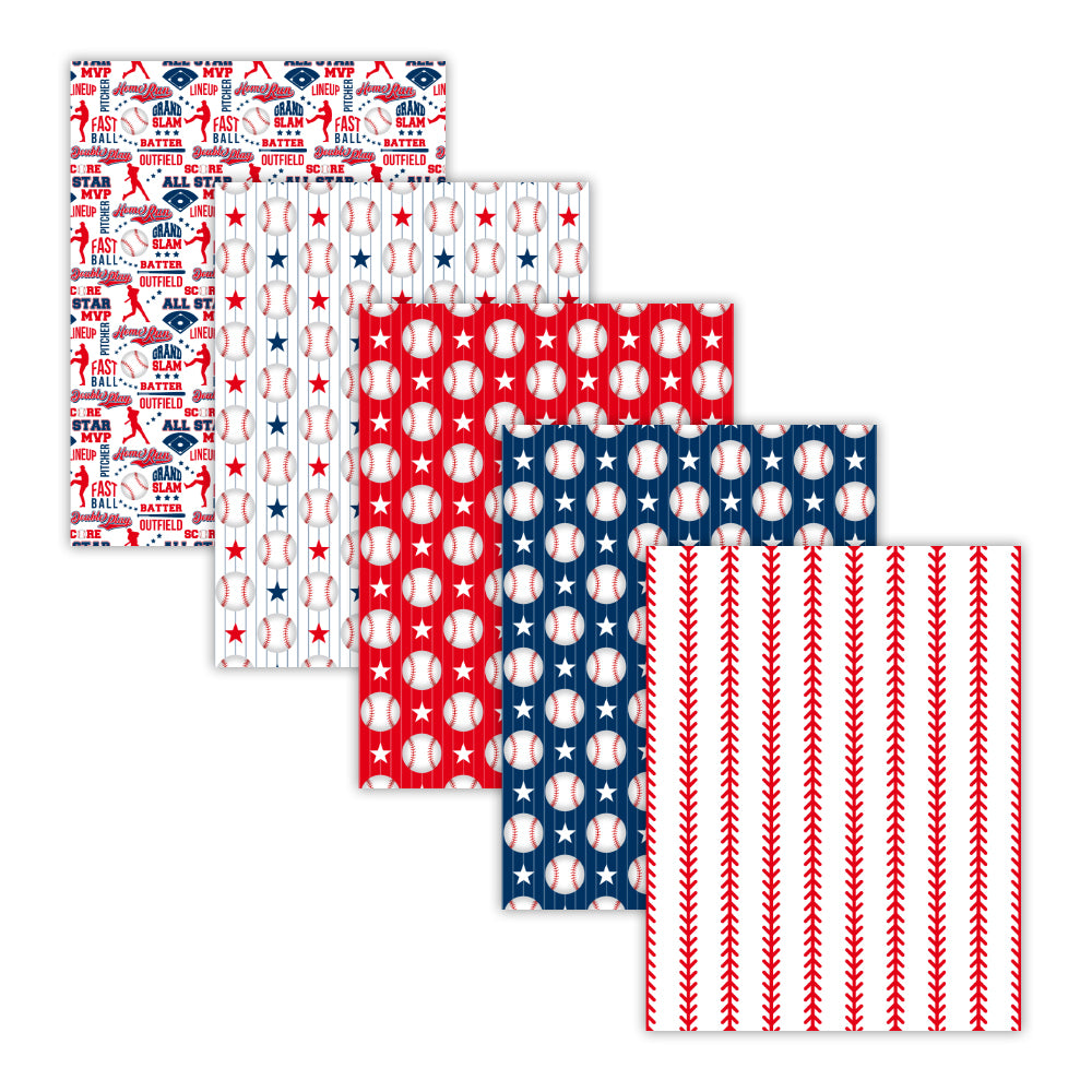 Printable Baseball Digital Paper Backgrounds