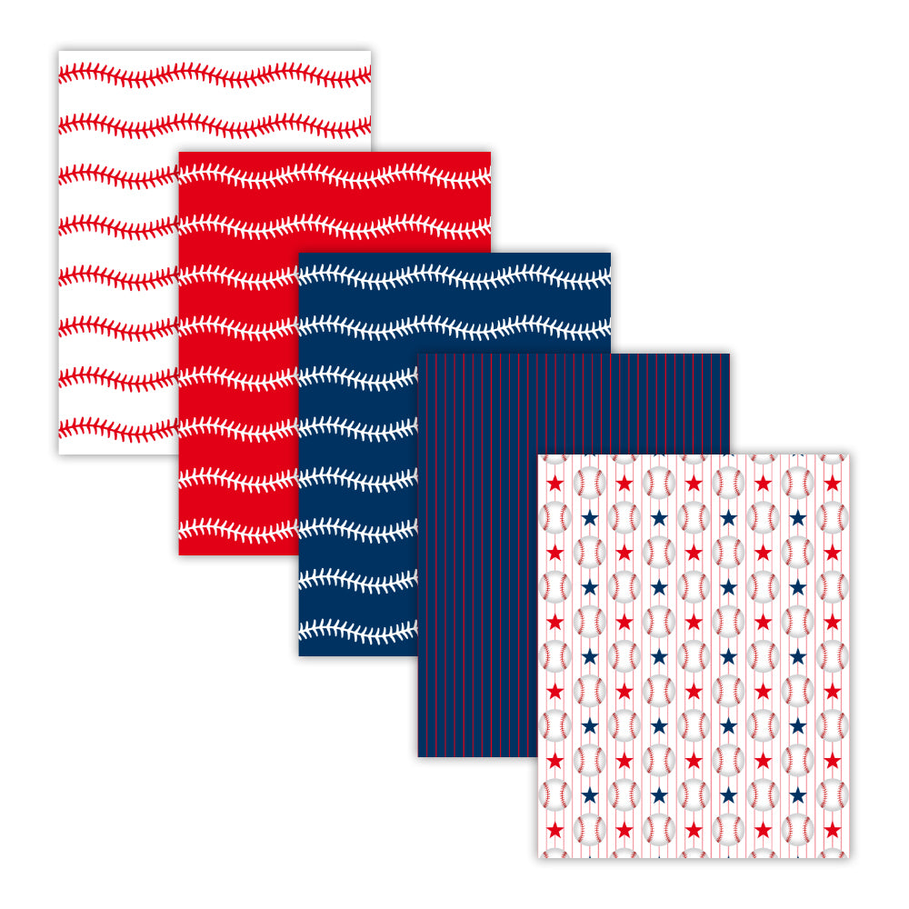 Printable Baseball Digital Paper Backgrounds