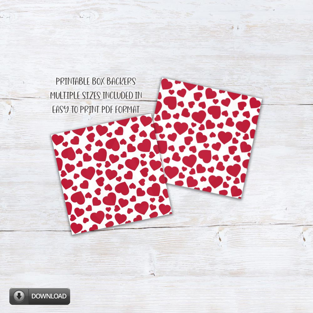 valentines day red heart cookie box backers and tags - yourpaperstash
