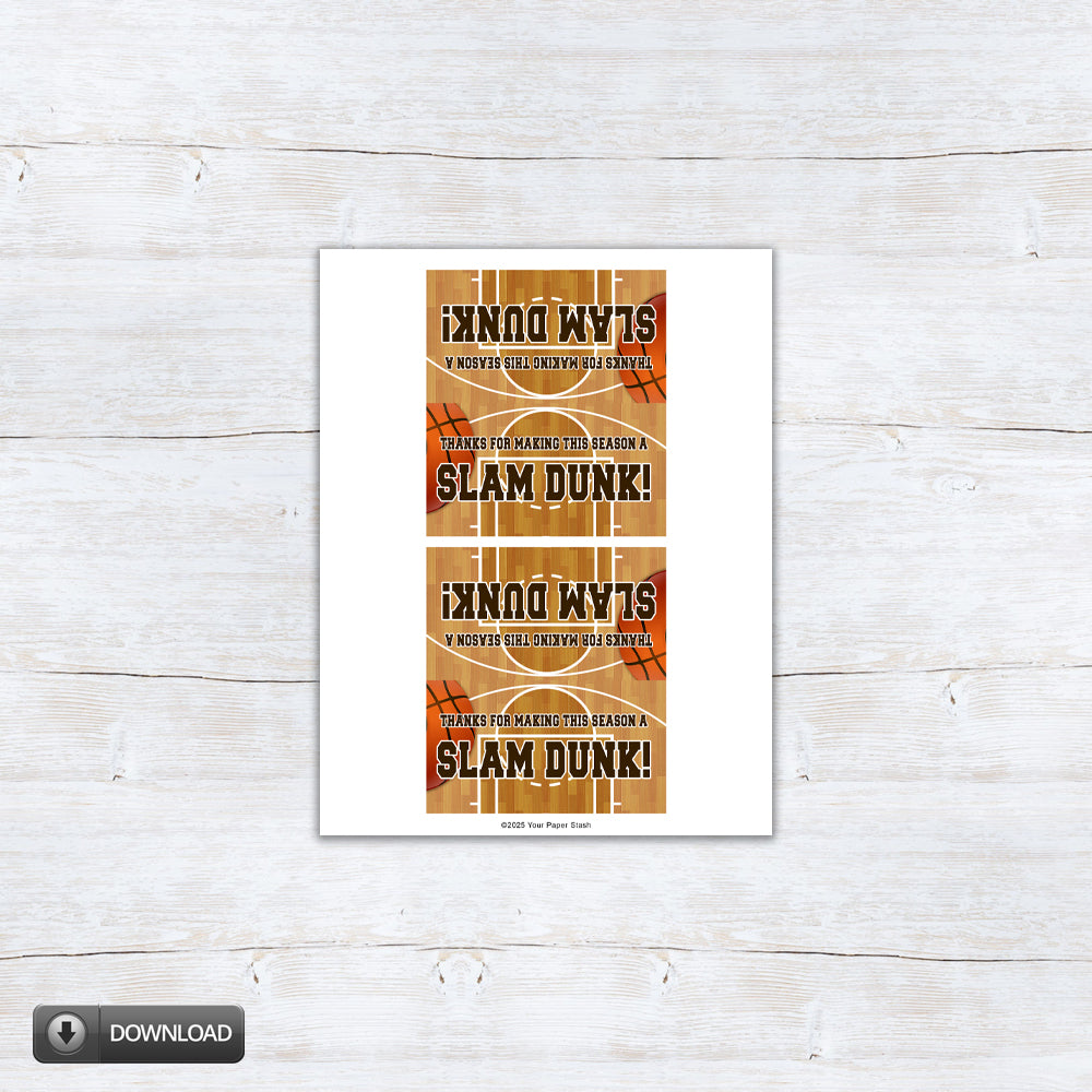 basketball slam dunk treat candy cookie snack bag toppers