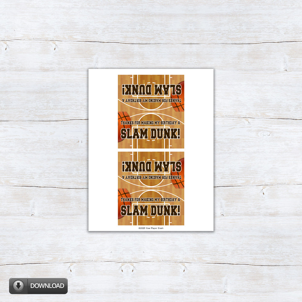 slam dunk birthday basketball party favor bag toppers