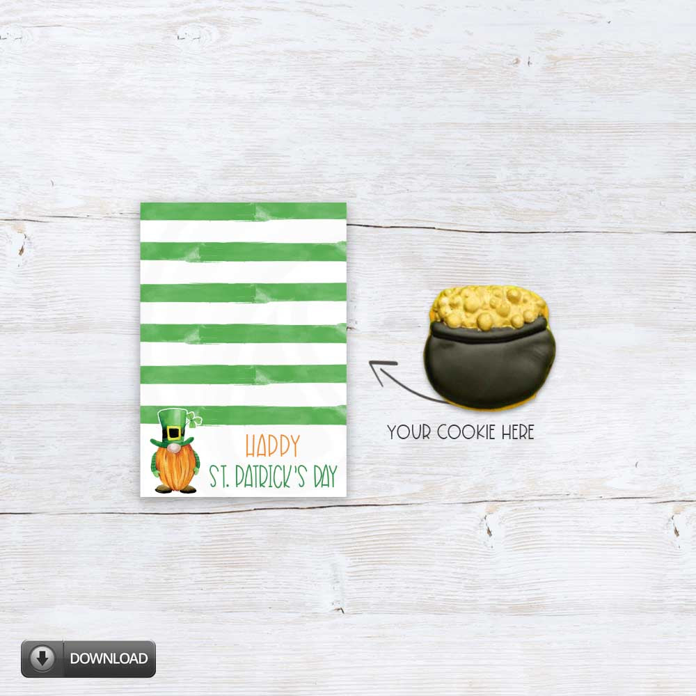 st. patrick's day printable 3.5x5 mini cookie card backer card tag