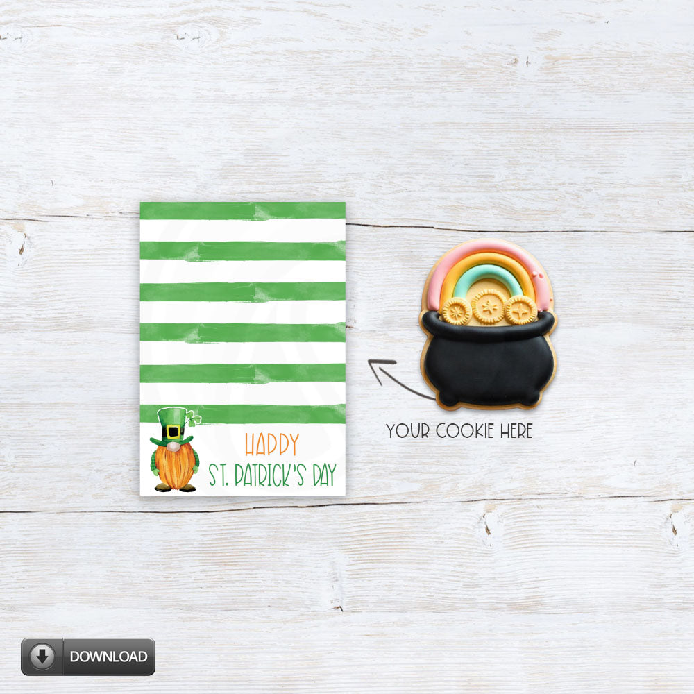 st patricks day leprechaun 3.5x5 mini cookie card backer