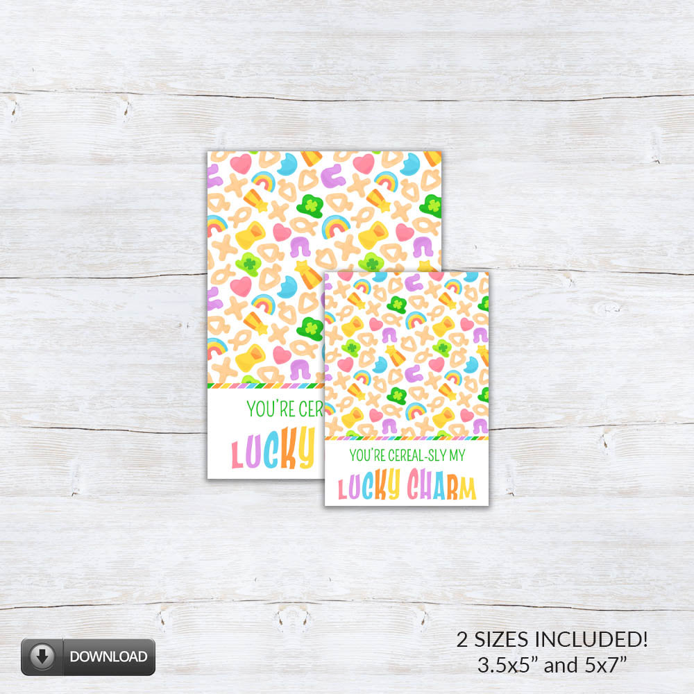 cearal-sly my lucky st patricks day printable mini and large cookie card backers