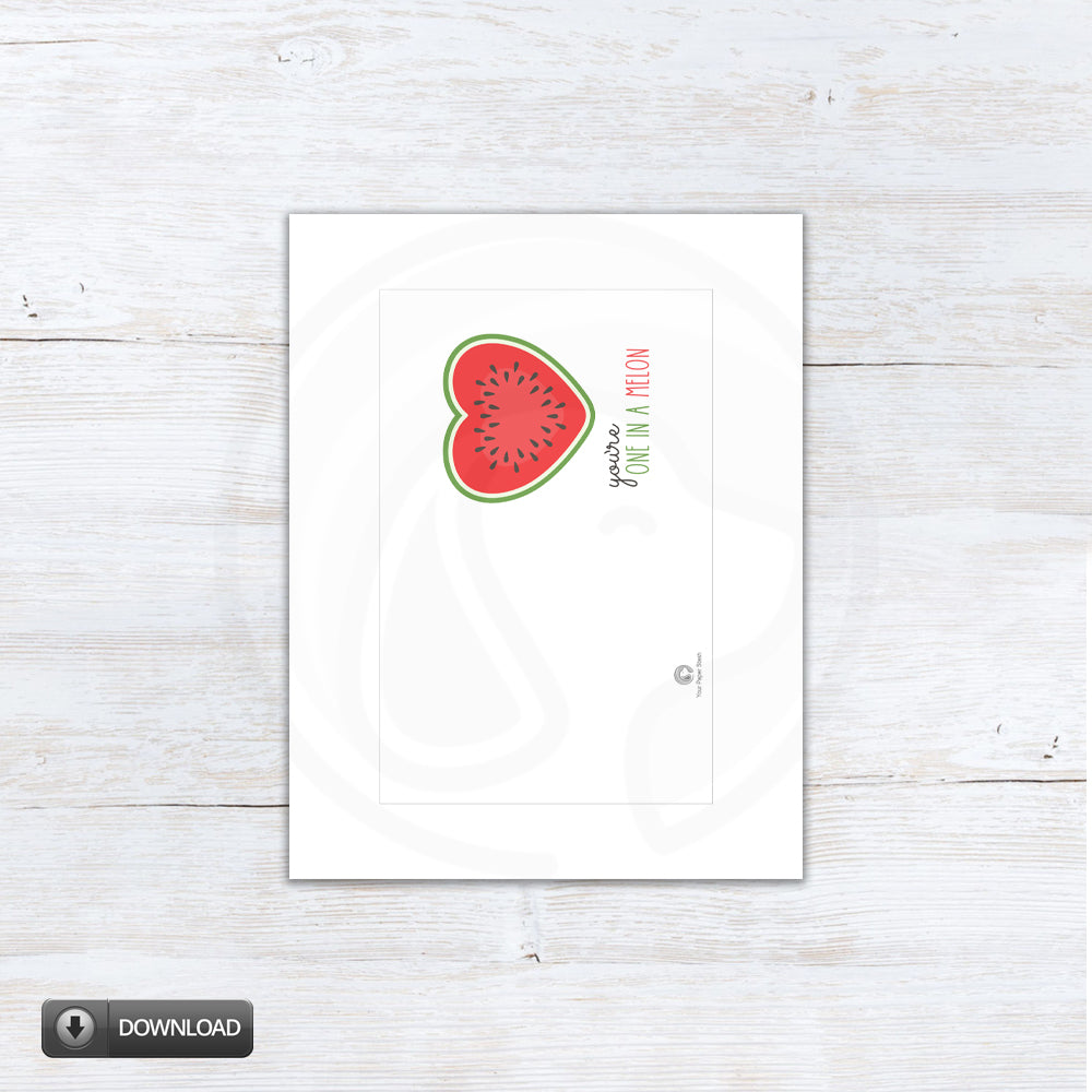 a2 one in a melon watermelon card for mom coach grandma birthday friends