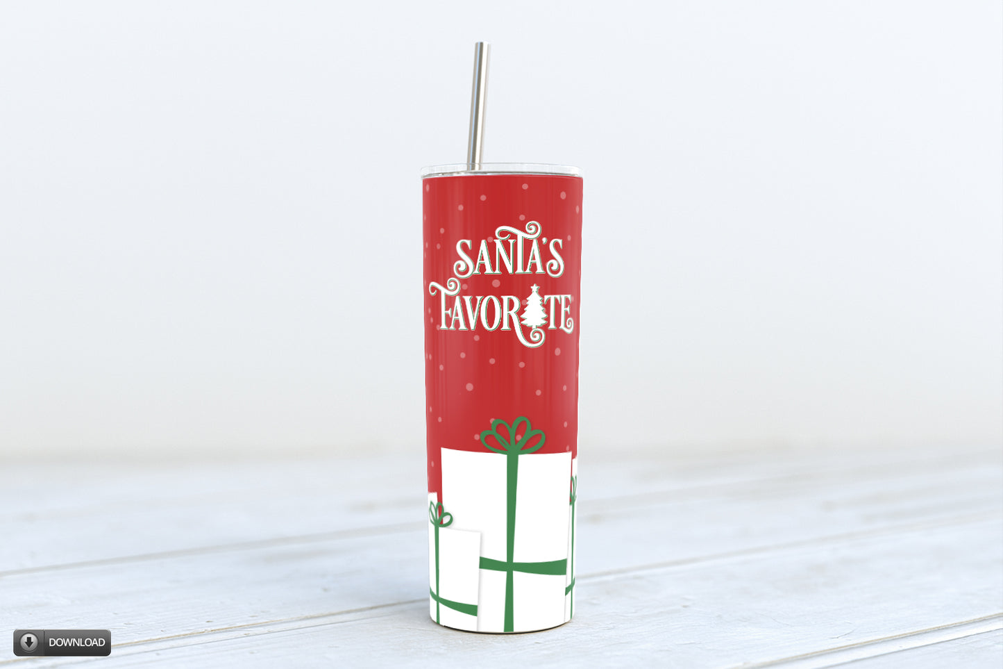 Red Green Santa's Favorite Skinny Tumbler Sublimation PNG