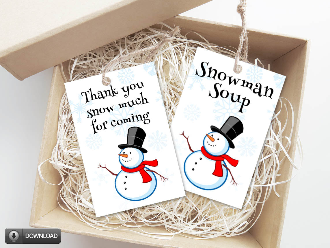snowman gift tags printable download