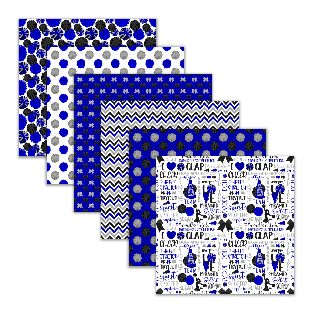 Royal Blue Cheerleader Seamless Digital Scrapbook Papers