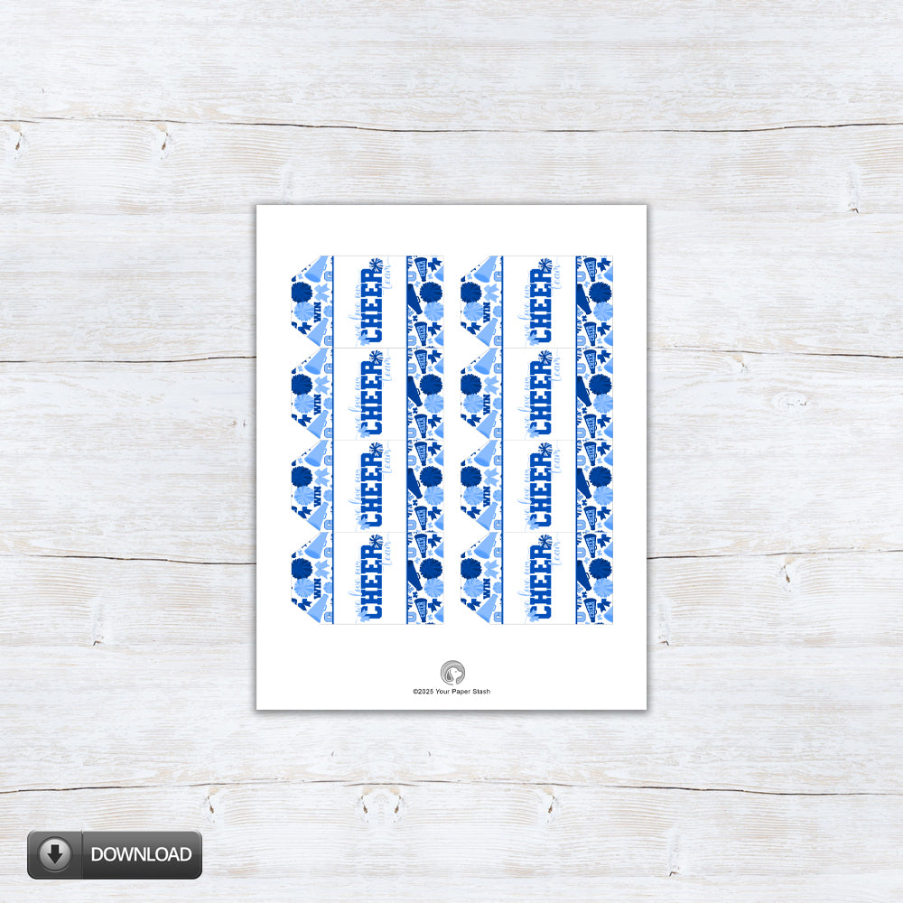 Royal Light Blue Cheerleading Printable Gift Tags