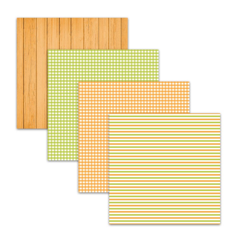 Apple Orchard Digital Paper Pack – Fall Green & Orange Apple Backgrounds – 12x12