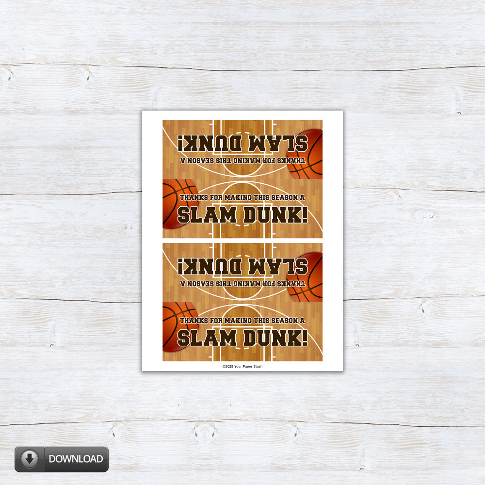 printable slam dunk treat bag toppers