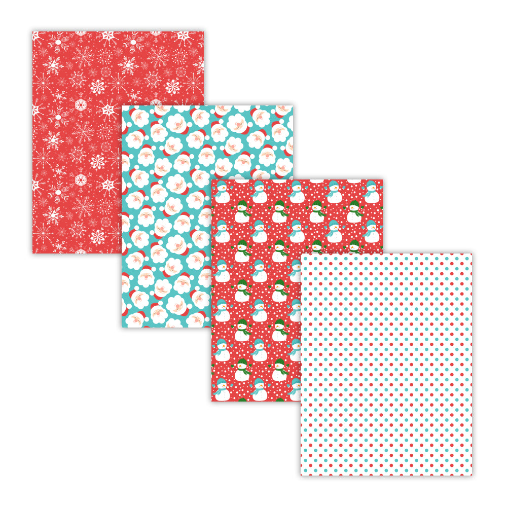 Printable Christmas Santa Snowmen Digital Papers