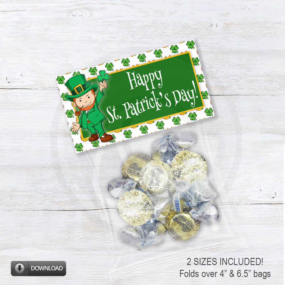 st patricks day candy bag toppers