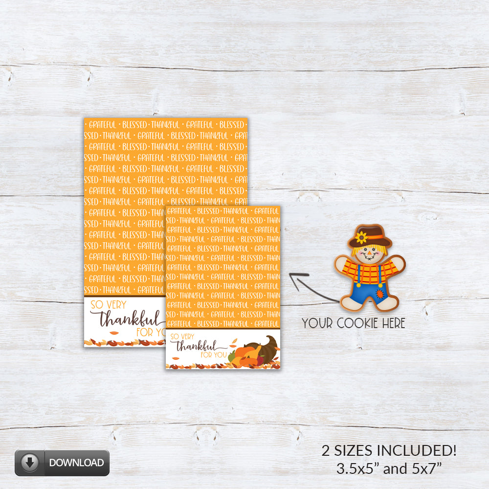 thankful for you printable cookie cards