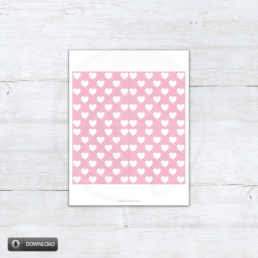 Printable Pink Valentines Day Heart Cookie Box Backers And Liners