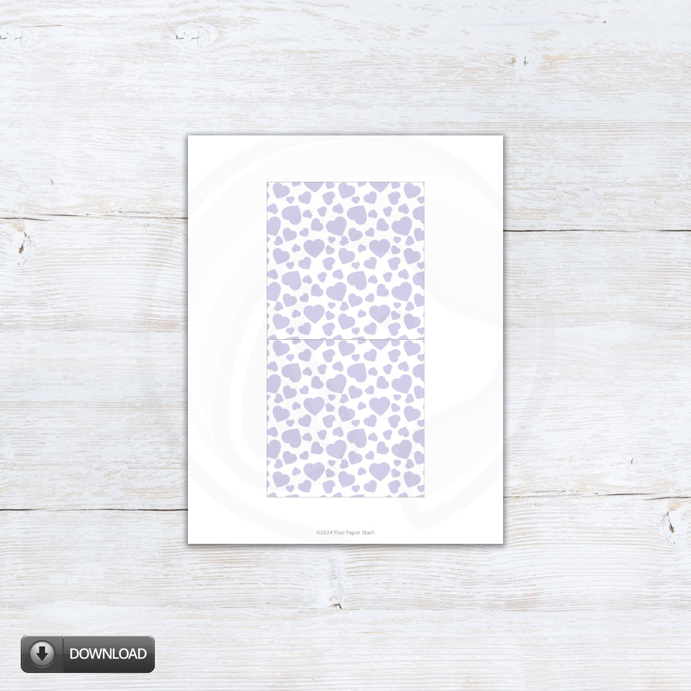 Wedding And Valentines Day Lavender Heart Cookie Box Backers Cards Tags