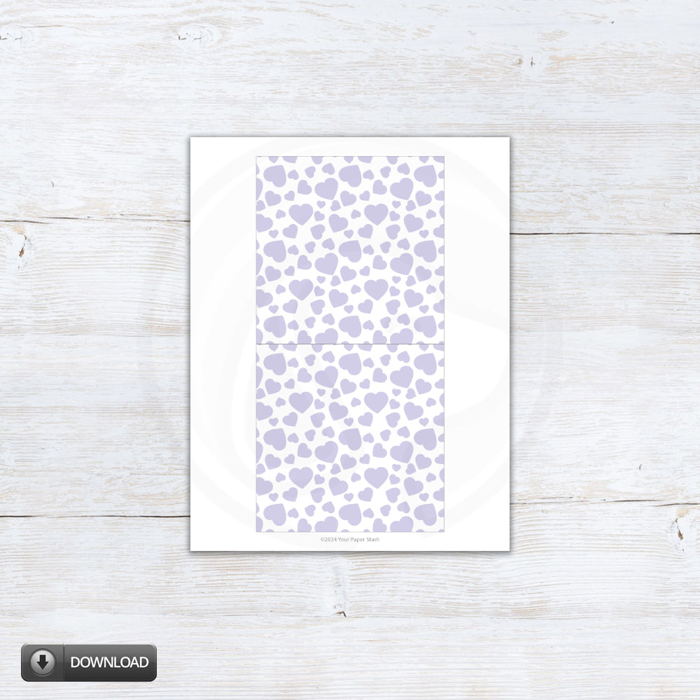 Wedding And Valentines Day Lavender Heart Cookie Box Backers Cards Tags