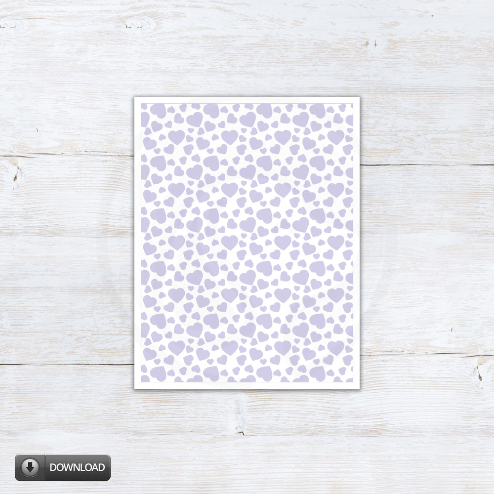 Wedding And Valentines Day Lavender Heart Cookie Box Backers Cards Tags
