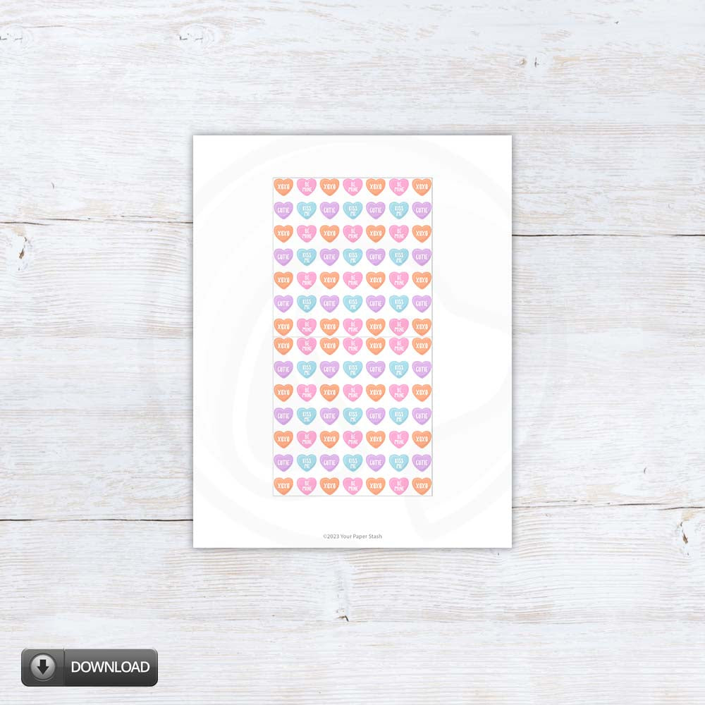 Valentines Day Conversation Heart Cookie Gift Box Backers Cards Tags