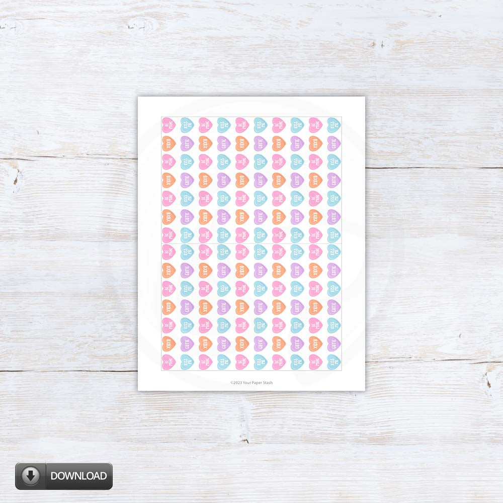 Valentines Day Conversation Heart Cookie Gift Box Backers Cards Tags