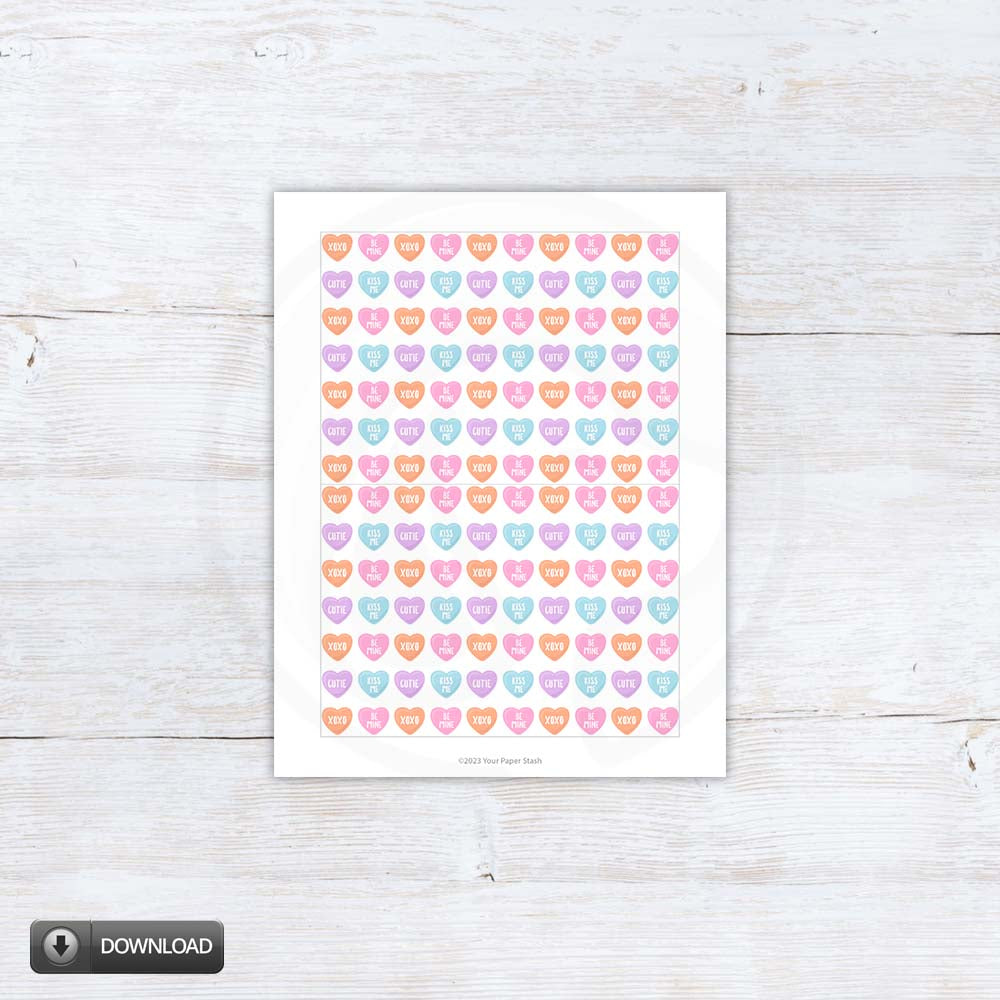Valentines Day Conversation Heart Cookie Gift Box Backers Cards Tags