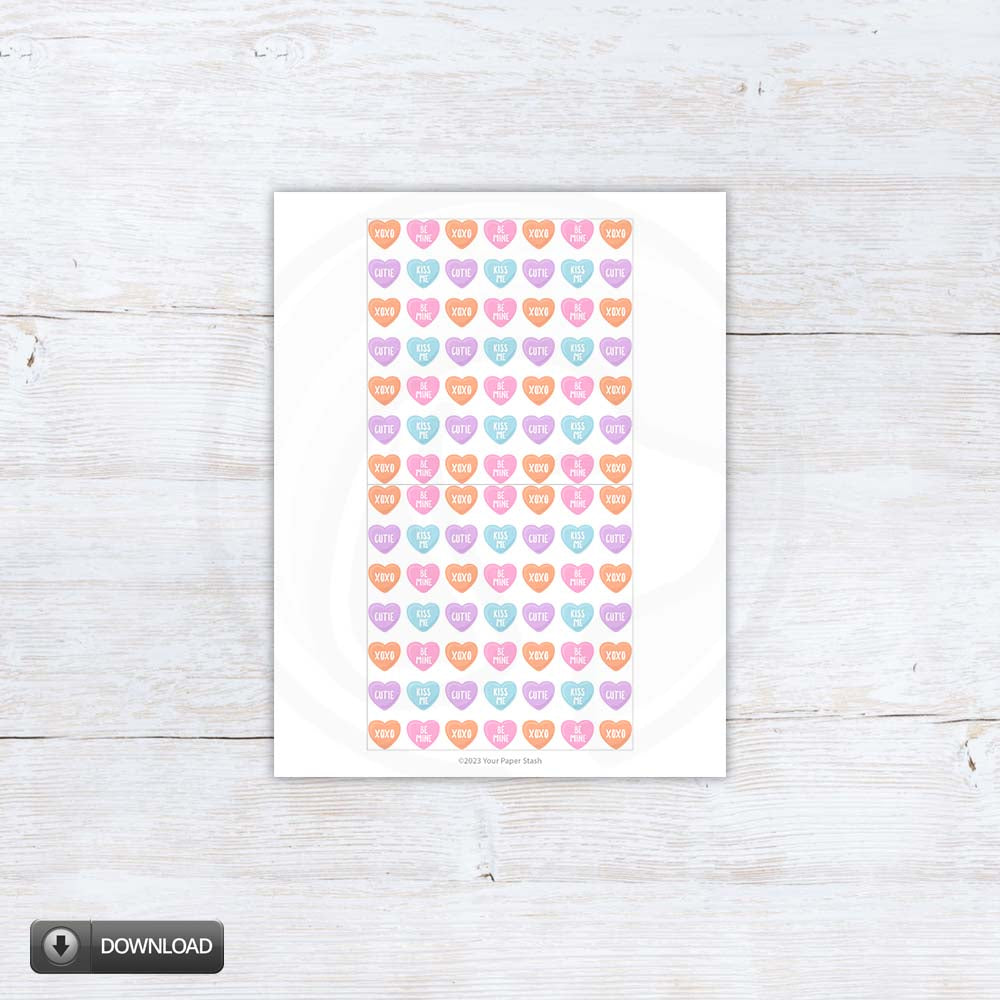 Valentines Day Conversation Heart Cookie Gift Box Backers Cards Tags