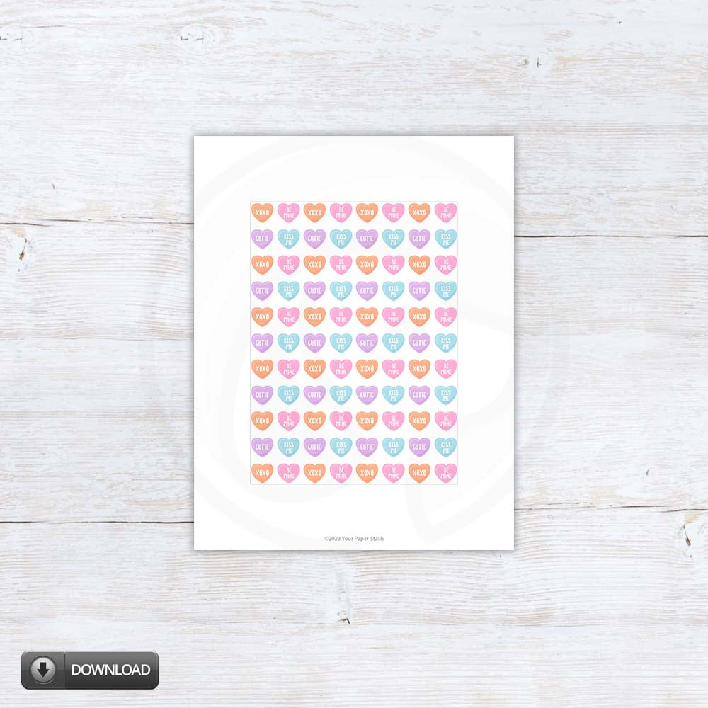Valentines Day Conversation Heart Cookie Gift Box Backers Cards Tags