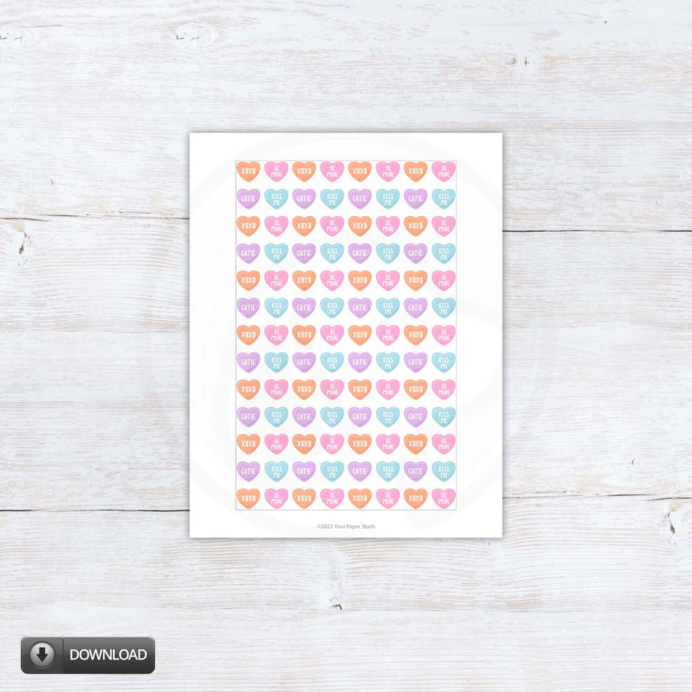 Valentines Day Conversation Heart Cookie Gift Box Backers Cards Tags