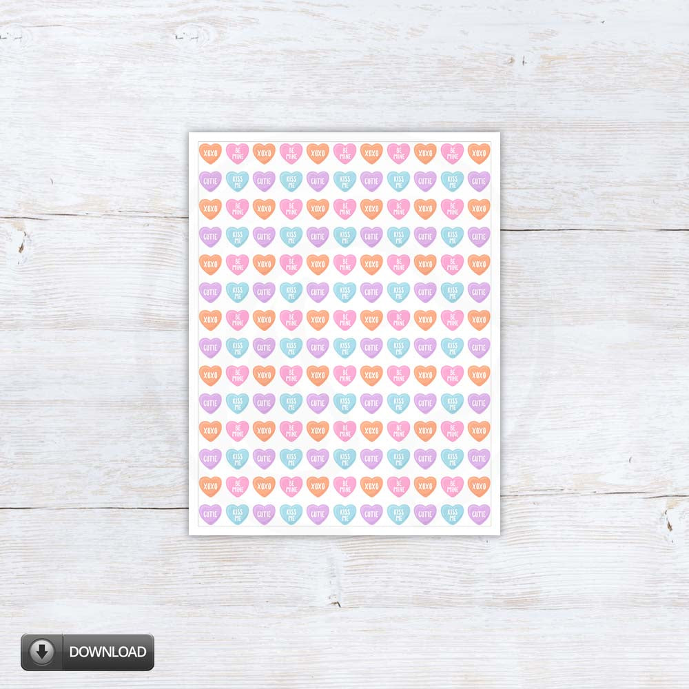 Valentines Day Conversation Heart Cookie Gift Box Backers Cards Tags