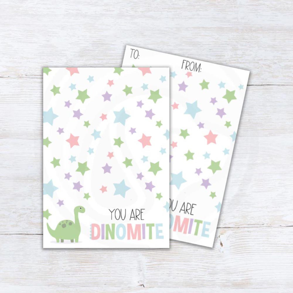 dinomite valentine dinosaur birthday mini cookie card backers