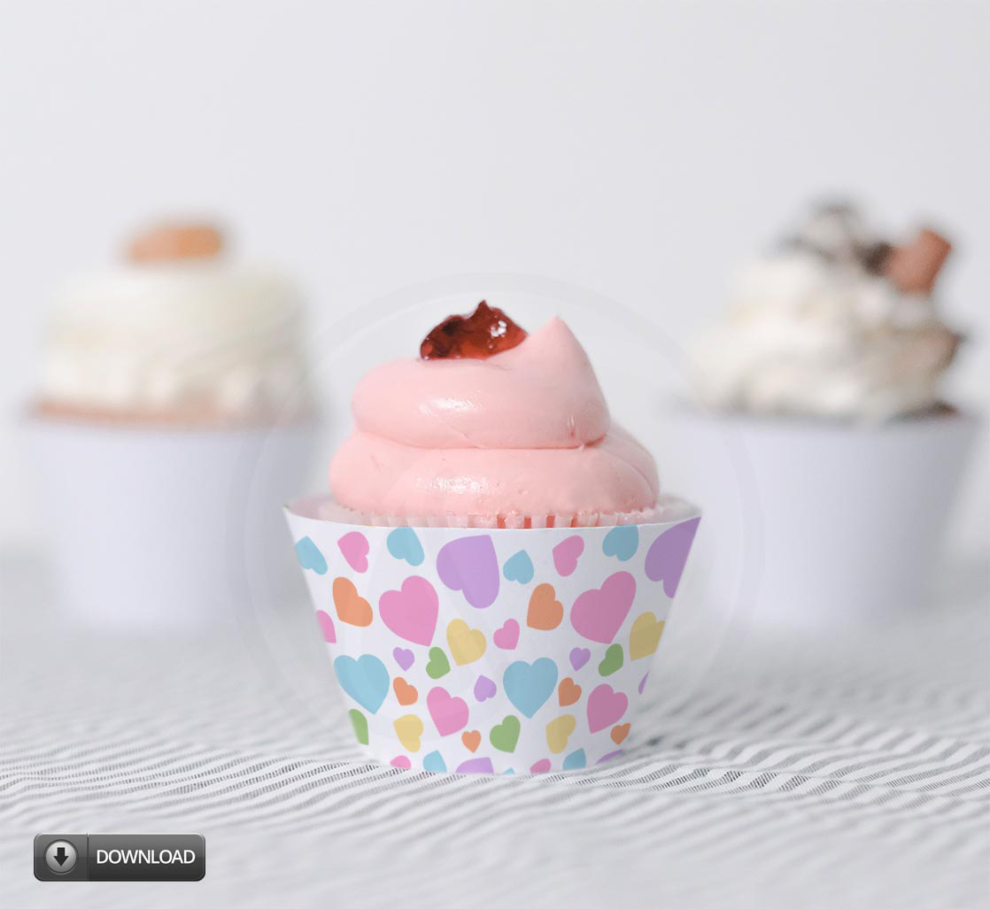 heart cupcake wrappers for valentines day and weddings
