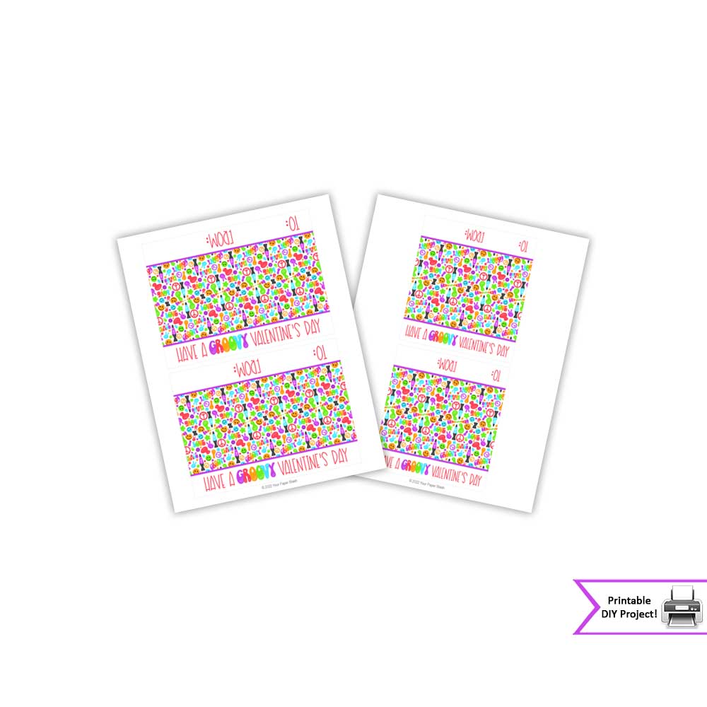 Valentine's Day Groovy Printable Treat Bag Toppers