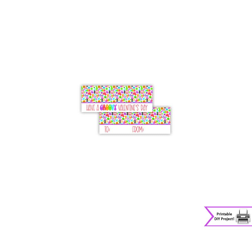 Valentine's Day Groovy Printable Treat Bag Toppers