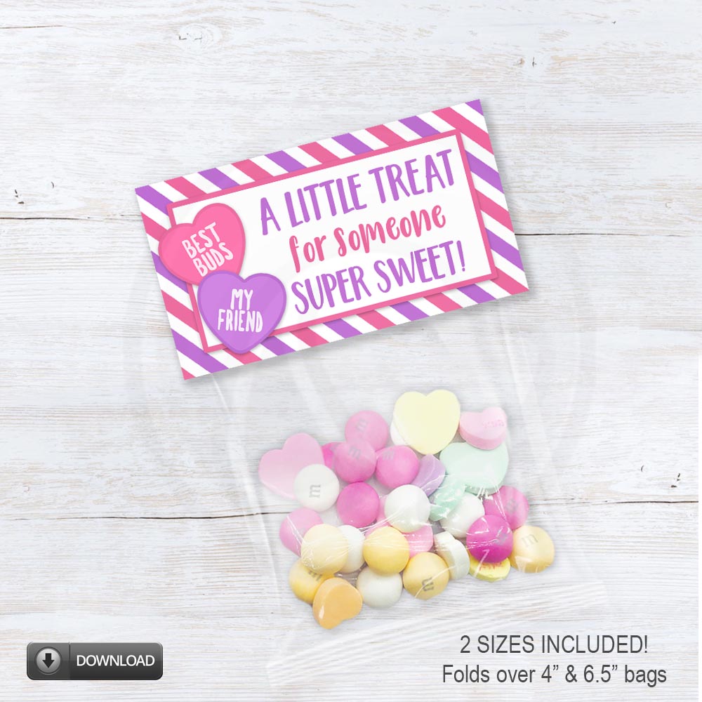 valentine's day candy bag toppers