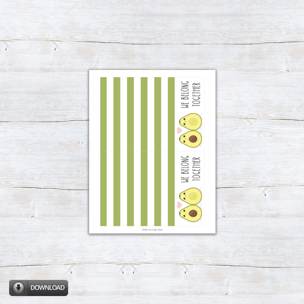 valentines day large 5x7 printable cookie card backers