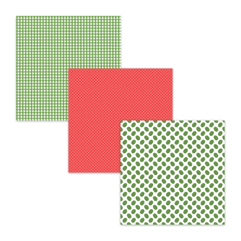 gingham watermelon summer digital scrapbook paper backgrounds commercial use instant download
