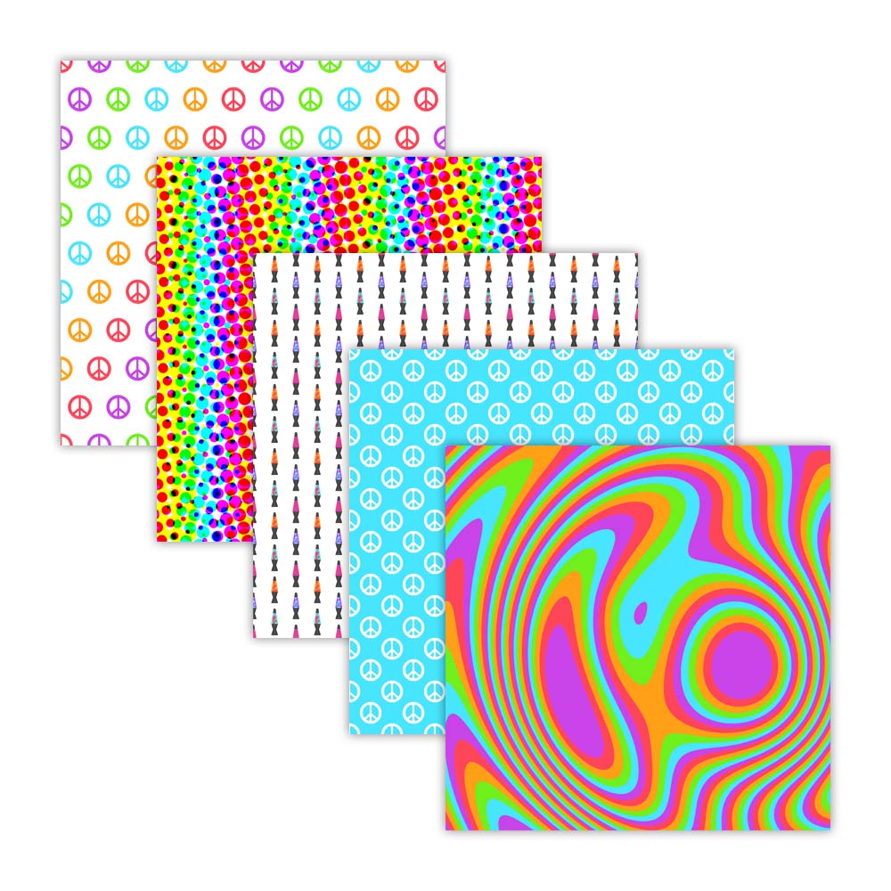 peace sign digital paper backgrounds, craft supplies, scrapbooking paper, abstract rainbow designs