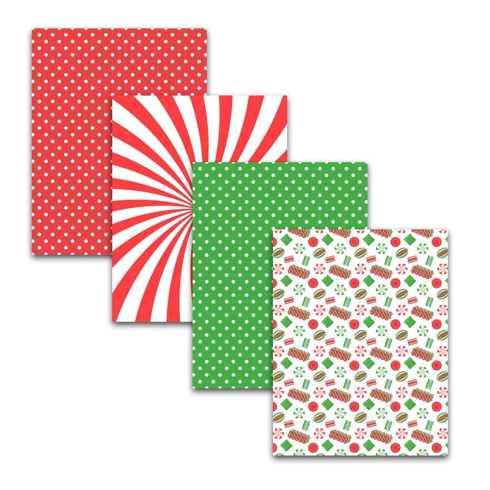 8.5x11" Christmas Candy Digital Papers & Backgrounds