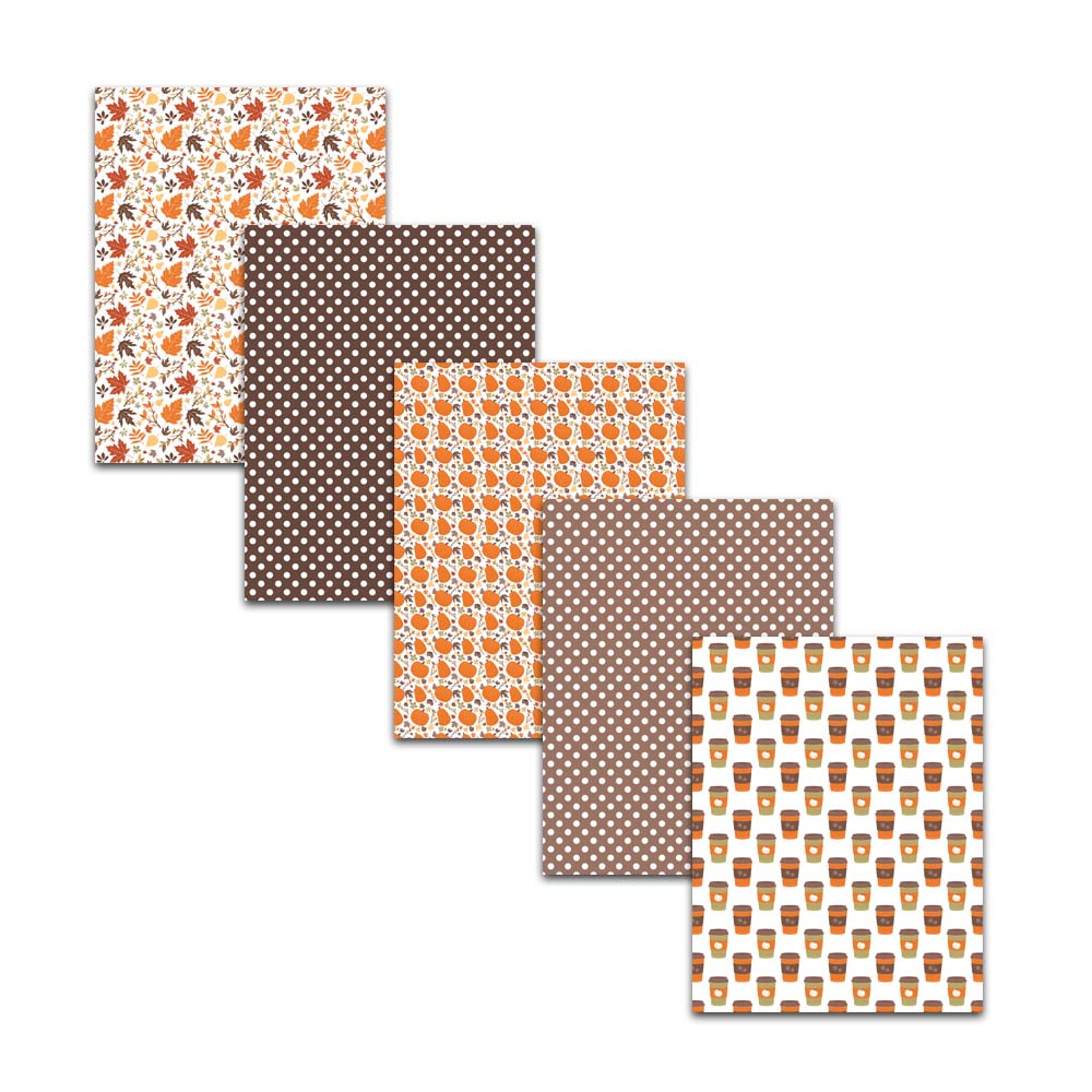 8.5x11" Fall Pumpkin Spice Digital Scrapbook Paper Pack