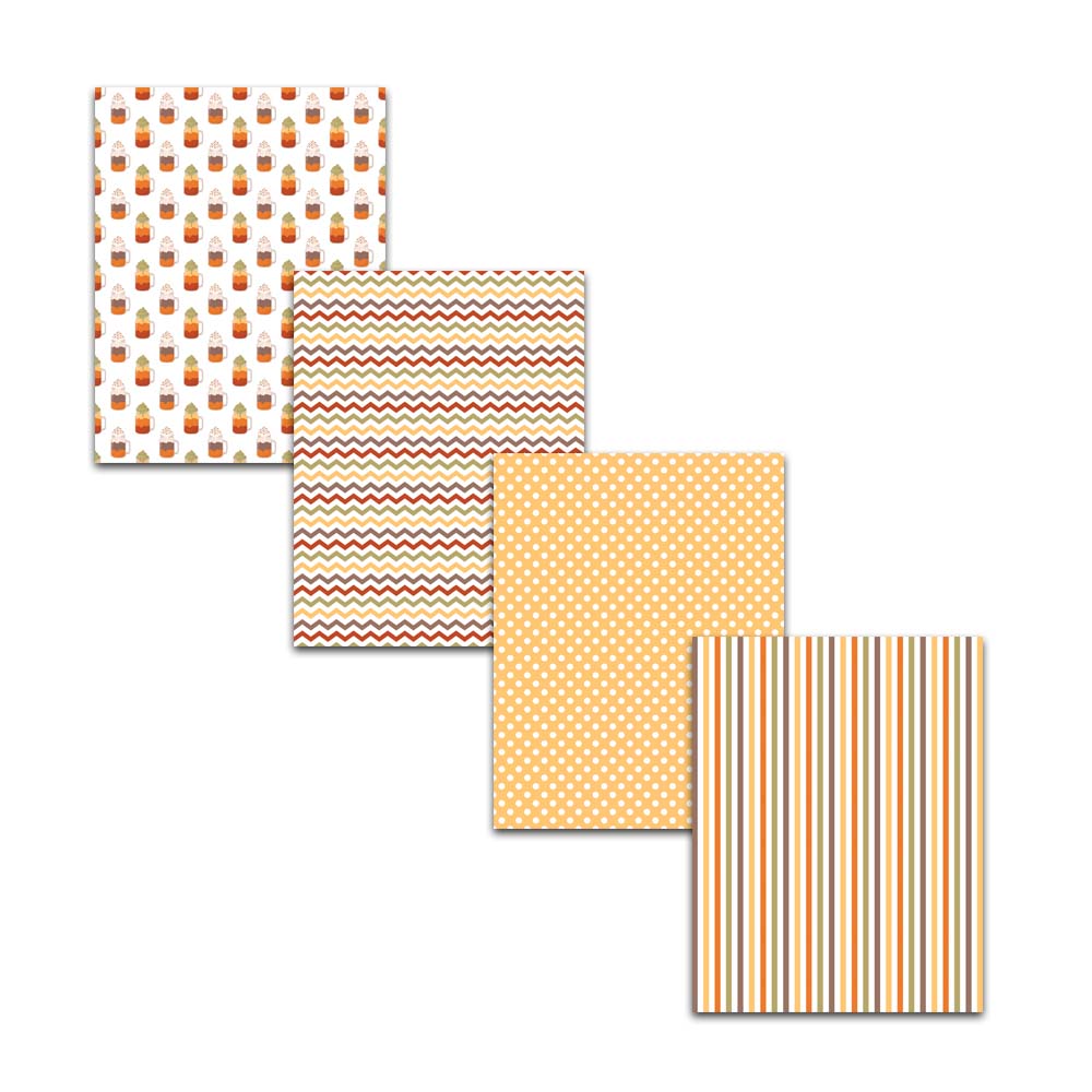 8.5x11" Fall Pumpkin Spice Digital Scrapbook Paper Pack